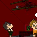'into the house'