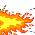 three strips of fire
