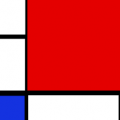 composition with red, blue, yellow