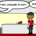 'playing with hot sauce...'