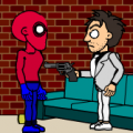 blue man and spiderman
