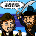 Jack Sparrow with Barbossa